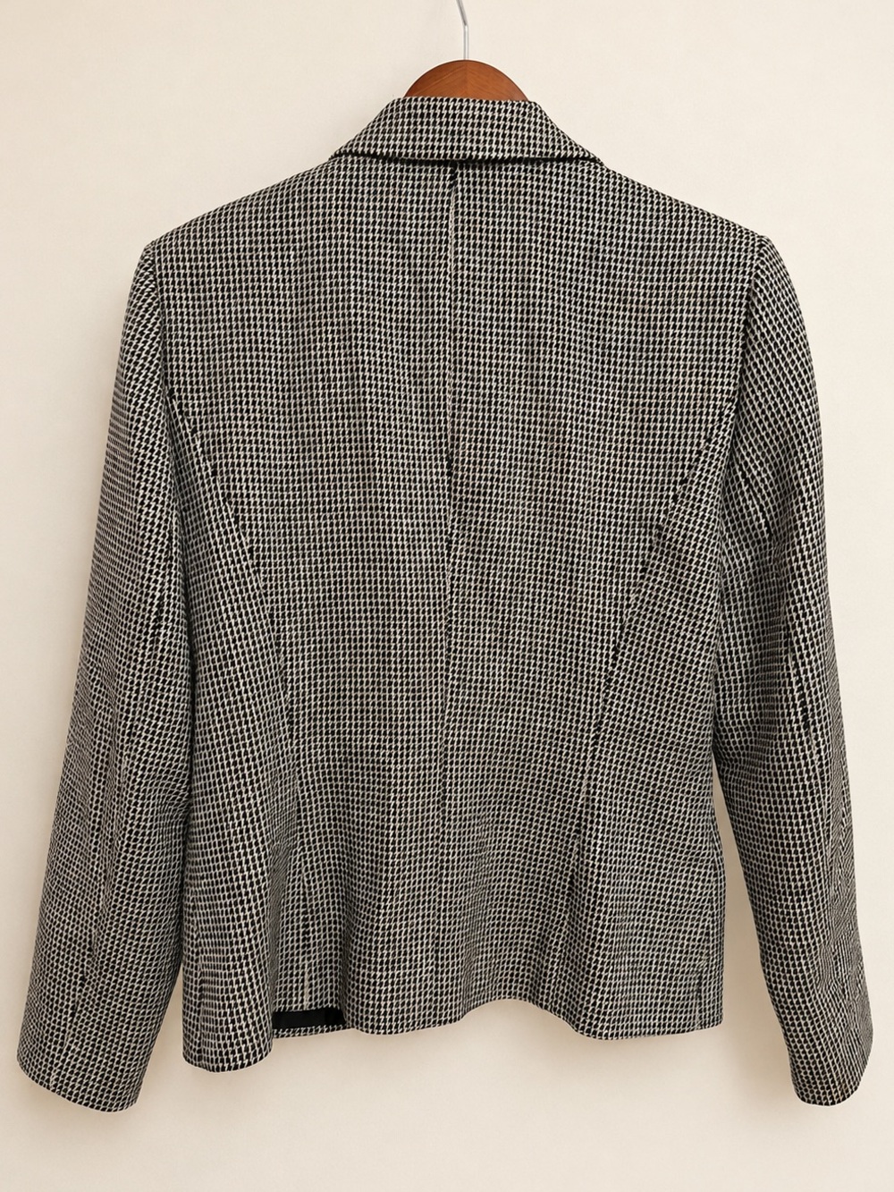 Harvé Benard Vintage 100% Wool Houndstooth Blazer Jacket Size 10 Made in Ukraine - Picture 6 of 7